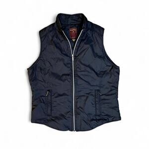Tommy Bahama Women’s Black 100% Nylon Golf 18 Vest Full Zip Size Large